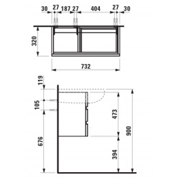 Тумба под раковину Laufen Alessi 4.2445.0.097.630.1 90 см