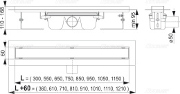 Душевой лоток AlcaPlast (APZ6-950) серый