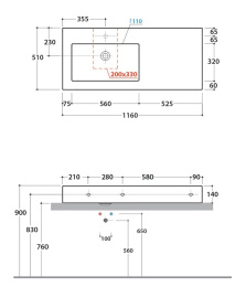 Раковина накладная Globo Incantho (IN116SA.BI*0) белый