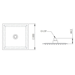 Remer 357UFS20X Душевая головка с шарнирным соединением, 20 см (сталь)