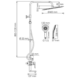 Фото Душевая система WasserKRAFT A166.117.101.087.CH Хром