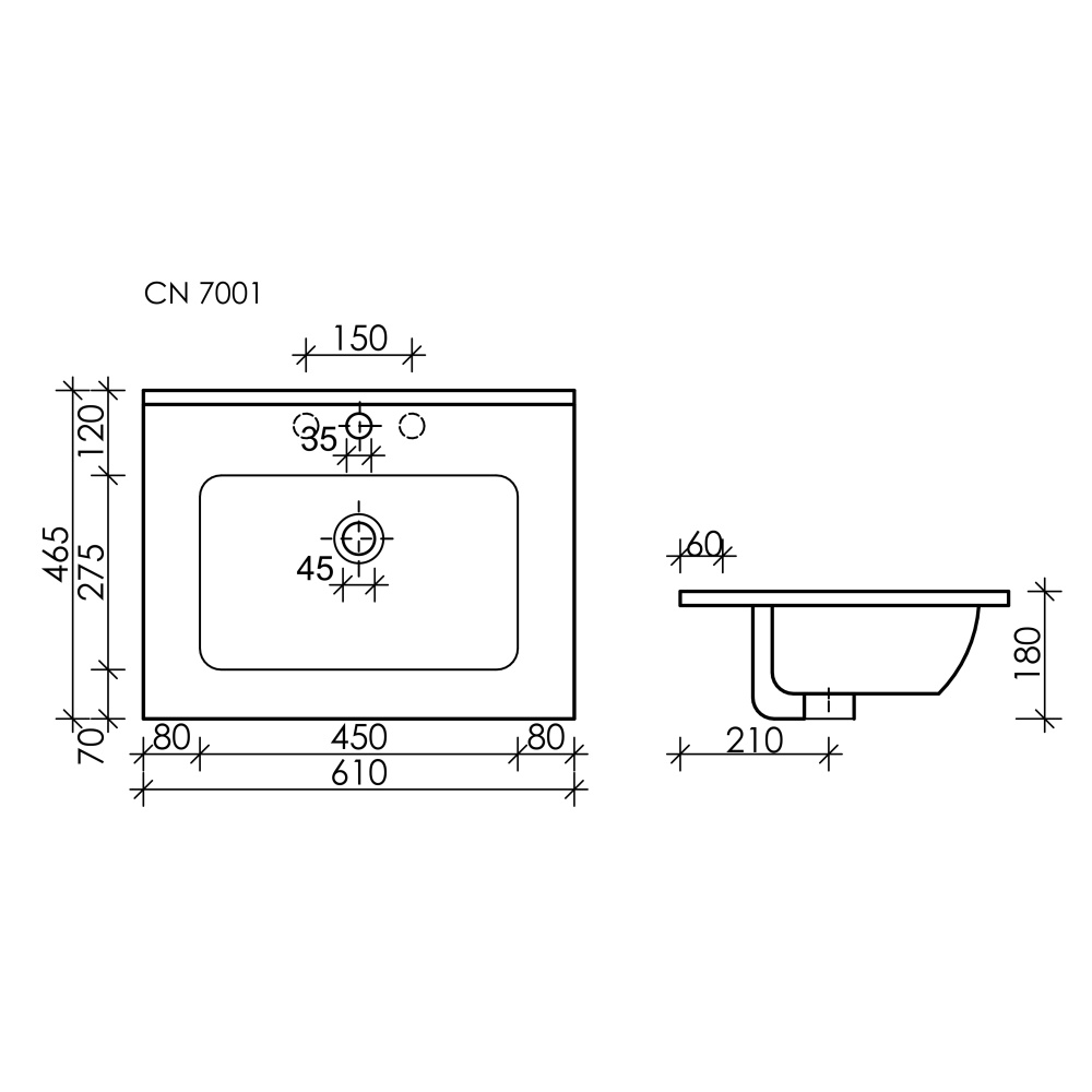 Раковина Ceramicanova Element 62 CN7001 накладная
