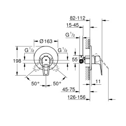 Grohe BauLoop New 29080001 Смеситель для душа встраиваемый без подключения шланга