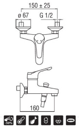 Nobili Time TI27110/1CR Смеситель для ванны (хром)