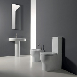 Биде Kerasan K09 362101 напольное, укороченное