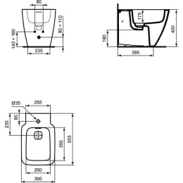 Биде Ideal Standard Strada II T296901, напольное