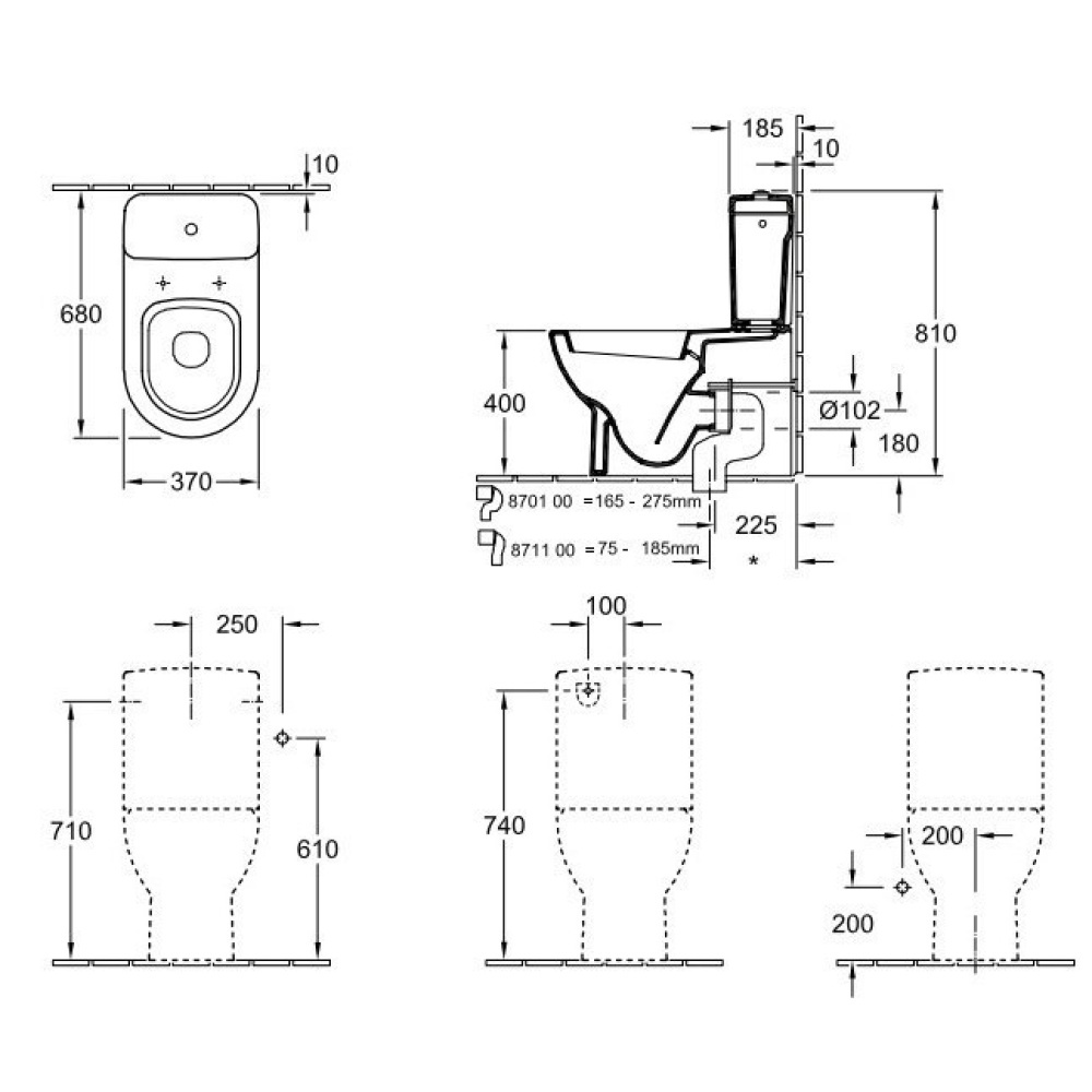 Унитаз компакт 6610 10 R1 VILLEROY&BOCH Subway
