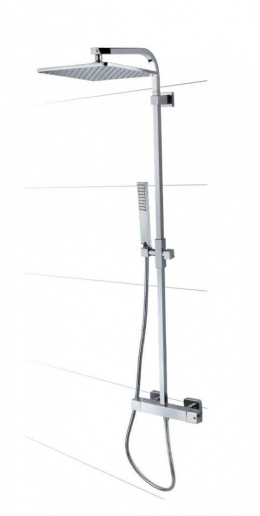 Душевая система Bossini Cosmo L30019.030 с термостатом, верхний душ квадратный