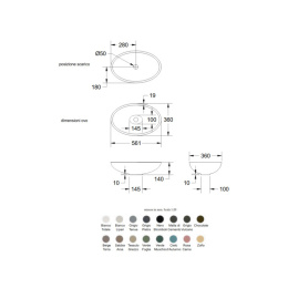Relax Design OVO LX01 opac OVO Раковина накладная 56х36