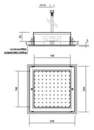 Antonio Lupi Lamattonella LMN3_A Душевая система 25 см х 25 х 0,5 см с каскадом