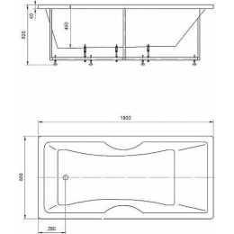 Акриловая ванна 180x85 Aquatek (FEN180-0000069), прямоугольная