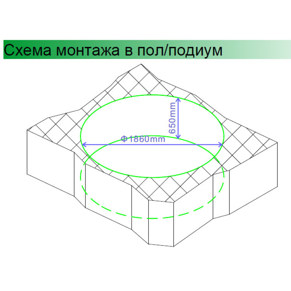 Акриловая ванна 190x190 Gemy (G9090 K), круглая