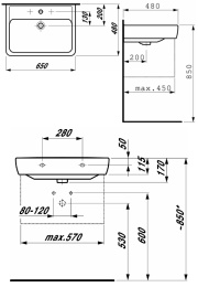 Раковина Laufen Pro 8.1895.3.000.104.1, 65*48 см