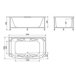 Фото Акриловая ванна 110x190 BelBagno (BB105-190-110), округлая
