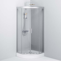 Фото Душевое ограждение 90х90 Am.Pm Gem (W90G-401-090WT) стекла прозрачные, профиль матовое серебро