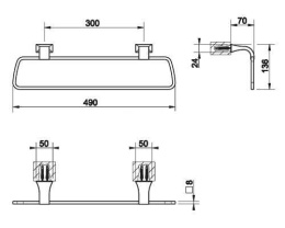 Полотенцедержатель Gessi Mimi (33300#031) хром