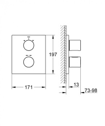 Grohe Grohtherm 3000 Cosmopolitan 19567000 Термостат для ванны, встраиваемый без излива