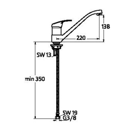 Ideal Standard Slimline B1383AA Смеситель для кухни