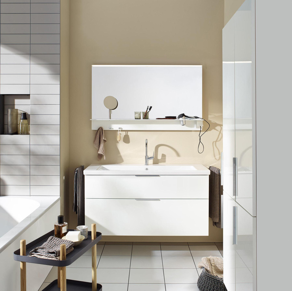Фото Burgbad Eqio Комплект мебели с раковиной 1230 мм, цвет белый глянец