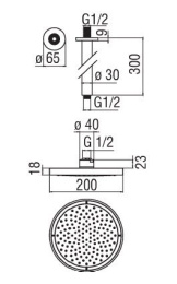 NOBILI AD138/64CR_AD139/10CCR Верхний душ с кронштейном (хром)