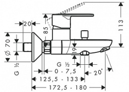 Смеситель для ванной 31642000 Talis E² Hansgrohe