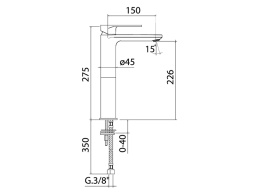 Фото Смеситель для раковины Mamoli Sadler 460600006001 высокий на 1 отв.без дон.клапана, Chrome