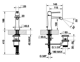 Фото Смеситель для биде Gessi Mimi (31107#031) хром