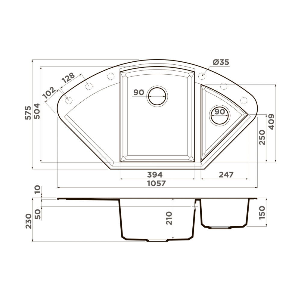 Кухонная мойка Omoikiri Sakaime 105C-GR Tetogranit (4993576) leningrad grey