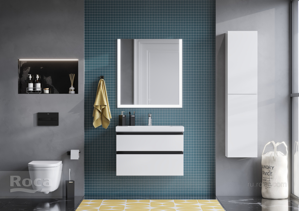 Фото Тумба под раковину Roca Domi (A857459806) белый глянцевый