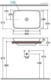 Фото Раковина встраиваемая Globo Relais (RE060.OR) золото