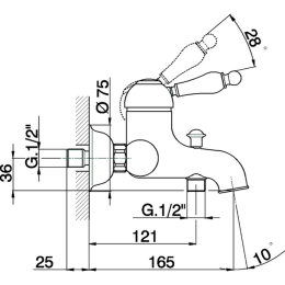 Смеситель для ванны Cisal Arcana Empress EM00013027, бронза