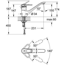 grohe europlus 33930 000 Смеситель для кухни