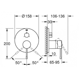GROHE Essence 24092AL1 Смеситель однорычажный для душа с переключателем на 3 положения