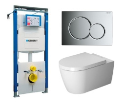 Инсталляция Geberit с безободковым унитазом Duravit ME by Starck 111.362.00.5/45290900A1/115.770.21.