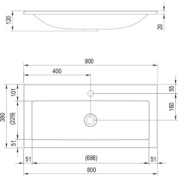 Мебельная раковина Ravak  (XJJ01180000), белый