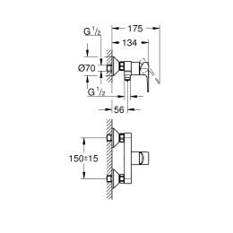 Grohe BauLoop New 23633001 Смеситель для душа с подключением шланга