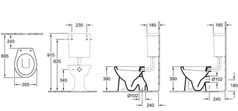 Villeroy&Boch O'Novo 761801R1 Унитаз напольный (альпийский белый)