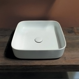 Kerasan Tribeca 460101 Раковина накладная 43х43 см, без отверстия под смеситель, цвет: белый