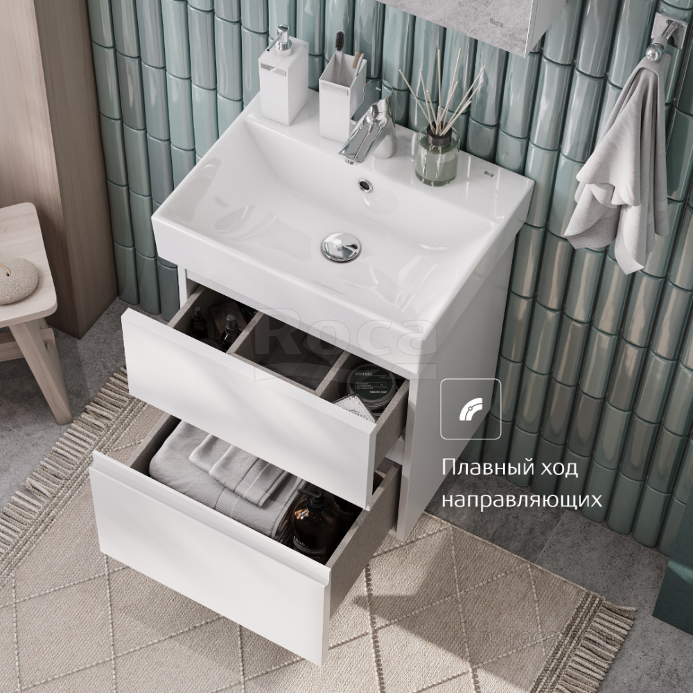 Тумба под раковину Roca Oleta (A857639501) белый, матовый