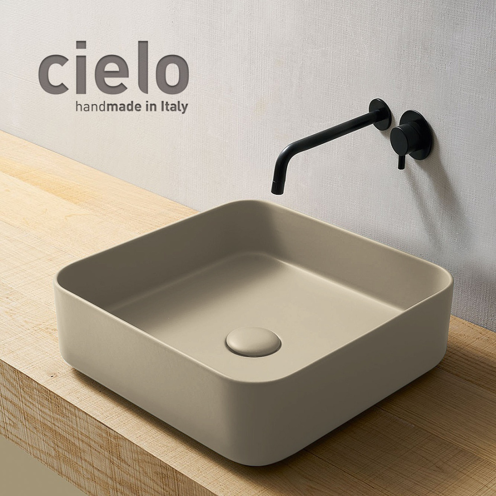Ceramica CIELO Shui Comfort SHCOLAQ40 LN - Раковина накладная на столешницу 40 * 40 см (Lino)