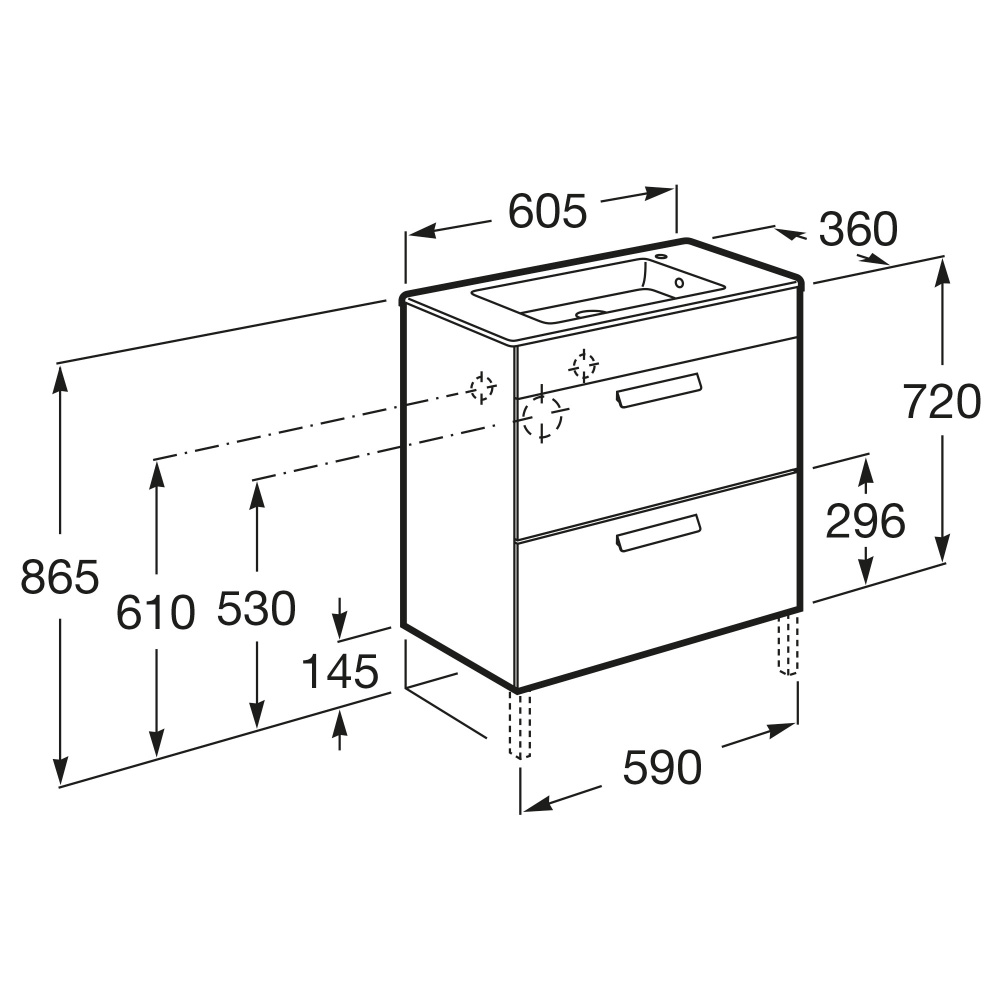 Фото Тумба под раковину Roca Debba (ZRU9302708) белый, глянцевый