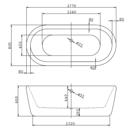 Акриловая ванна 170x80.5 BelBagno (BB29), округлая