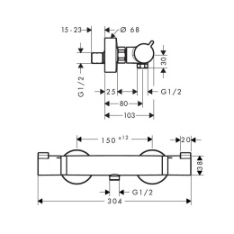 Смеситель для душа Hansgrohe Ecostat Comfort (13116700) белый матовый