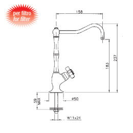 Cмеситель Nicolazzi Cucina 1435GO11 для кухни, золото/El Capitan