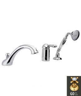 Фото Смеситель Nicolazzi Classico Monokomandi 3414GO76 для душа, золото, ручки P.M. BLANC