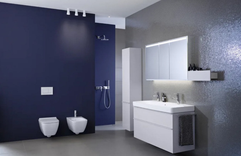 Фото Geberit Smyle Square 500.352.00.1 Тумба для раковины с ящиками выдвижными, цвет фасада: белый глянце