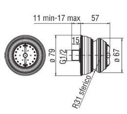 Душевая форсунка NOBILI WE00139/25CR (хром)
