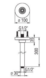 NOBILI AD138/56CR Кронштейн для верхнего душа (хром)