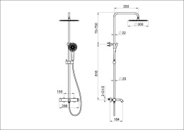 Фото Душевая система с изливом Paini Cox 78CR687 хром
