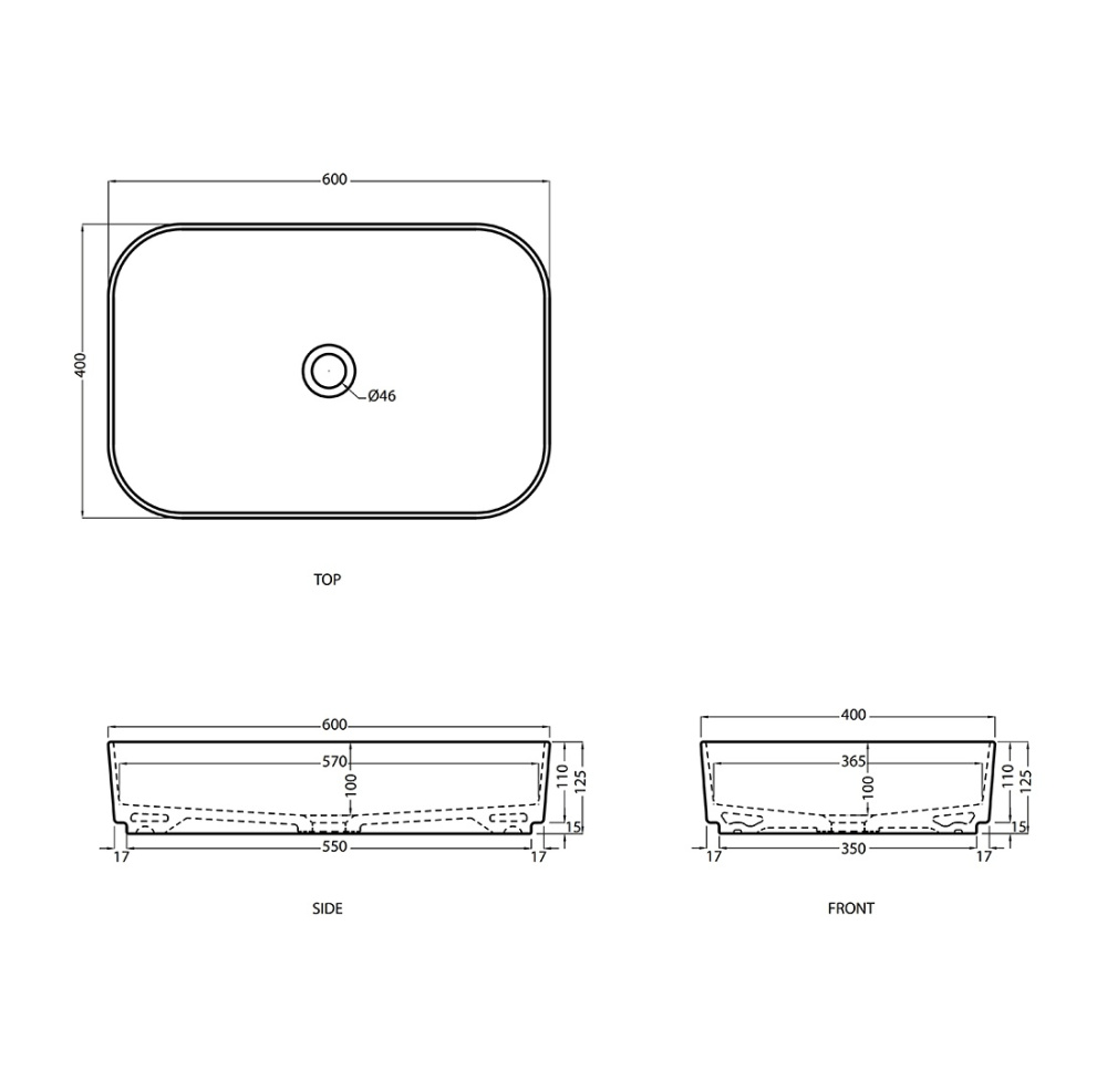 Ceramica CIELO Shui Comfort SHCOLAR60BA - Раковина накладная на столешницу 60*40 см (Basalto)